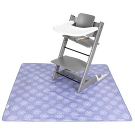 Tiny Twinkle Mess-Proof Splat Mats for Under high Chairs or Table Cover Art Projects for Baby and Toddler - Waterproof, Washable Floor or Table Splash mat 51" x 51" (Lotus)