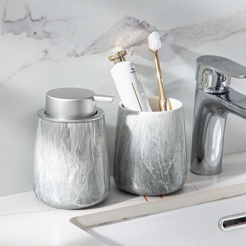 Enra Ceramic Foaming Soap Dispenser,12 oz Gray Foam Soap Dispenser