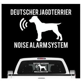 Siviwonder German Hunting Terrier Noise Alarm System Car Sticker Dog Film DJT German, 10cm, White