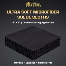 Paño de microfibra de 4 x 4 pulgadas, marrón, sin bordes, ultra suave, paquete de 10