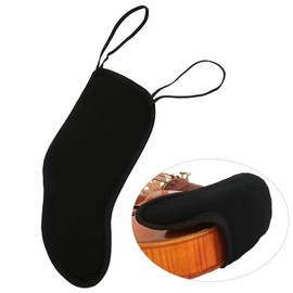 Violin Chin Rest Pad, 4/4‑3/4 Violin Chin Shoulder Rest Black Flannelette Pad Soft Cover Protector Violin Chin Shoulder Pad for 3/4 4/4 Violin Musical Instrument Accessories, Black