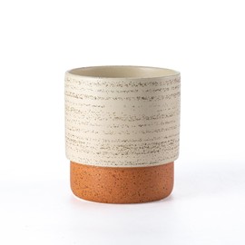 Chubacoo Self Watering Plant Pot: 6 Inch Ceramic Planter with Drainage Hole & Water Storage Plus - Flower Pot for Indoor & Outdoor Plants (Brush, Small)