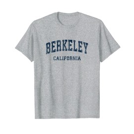 Berkeley California CA Vintage Varsity Sports Navy Design T-Shirt