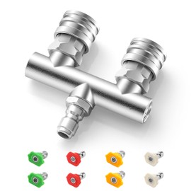 EZALOR Dual Pressure Washer Tips, 2-in-1 Pressure Washing Nozzle Tips, Power Washer Dual Nozzles with 8PCS Power Washing Spray Nozzle (0, 15, 25, 40 Degree), 1/4" Quick Connect, 5000 PSI