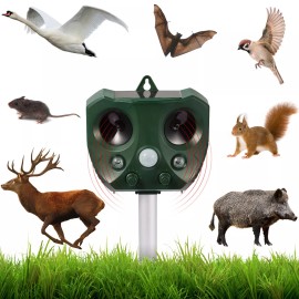 iMountek Animal & Pest Repeller Ultrasonic Solar Powered Sensor w/ Flashing Light Outdoor