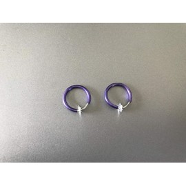 Magik Clip-On Spring Action Non-Piercing Fake Septum Lip Cartilage Nose Tragus Ring (Purple, 1 Pack)