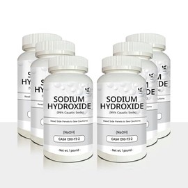 Yield RX Sodium Hydroxide (Caustic Soda) - Ultimate Drain Opener and Cleaner Chemical Solution | Pack of 6