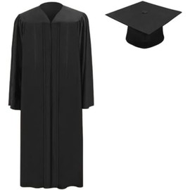 Black Cap and Gown with Lustrous Finish, Renowned Quality & Perfect for Pictures, Comfortable & Lightweight Fit, Silky Smooth Fabric for the High School, College & University - Unisex Graduation Gown