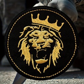 Velcro Patches, The Golden Lion Tactical Military Badge, Funny Embroidery Patch, Morale Patch for Tactical Clothing, Backpack, Baseball Cap, Uniform