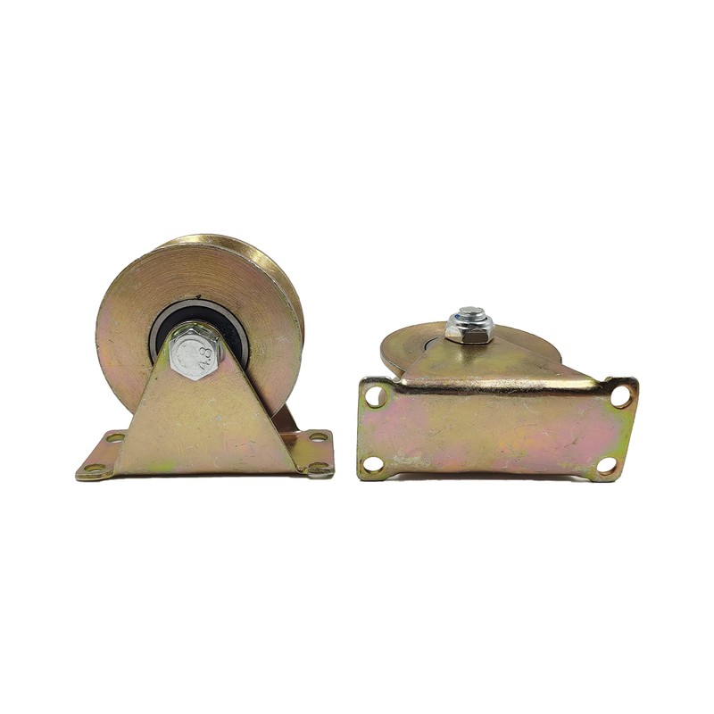 MLHpeak V-Type Groove Wheel, Heavy Duty Rigid Caster with Bracket,
