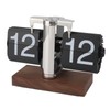 Flip Desk Clock, Auto Mechanical Flip Clock, 24H Wood Base