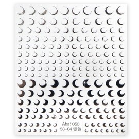 Nail Sticker Moon Silver Silver Nail Sticker Nail Art Self Nail Decoration [1 Sheet Included] Sparkling Puffy Round NAS-008