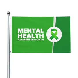 I Wear Green For Mental Health Awareness Month Outdoor Banner 3x5 Ft Double Sided Outdoor Flag With Flag Grommets Yard House Flags Party Farmhouse Décor Banner
