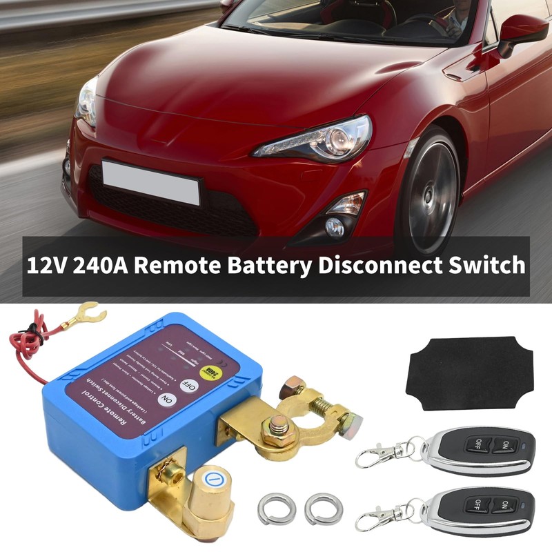 Vkinman 12V 240A Remote Battery Disconnect Switch, Anti Theft Car