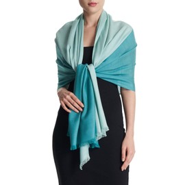 EURKEA Women's Scarf Pashmina Silky Soft Shawls Wraps Stole for Evening, Wedding and Gift, Turquoise Mint Blend