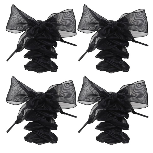 Glavatrix 2 Pairs Fashion Shoelaces, 43in Ribbon Flat Snow Yarn