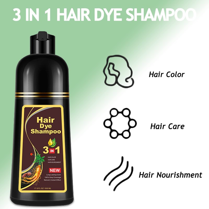 BELEZALIB Instant Dark Brown Hair Color Shampoo for Women &