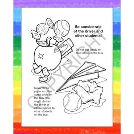 ZOCO - Practice School Bus Safety - Educational Coloring Books (25 Bulk Pack, with Crayons) - Bus Driver Gifts - Games, Puzzles, Activities for Kids