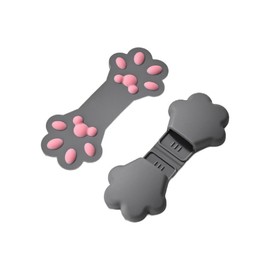 Baoyemes 2 Pcs Cat Claw Shape Finger Cots Silicone Cooling Chip Finger Tips Protection Food Grade Cat Paw (Grey)