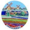 Souvenir Magnet Holland 1 x 7.5 cm Diameter Tulips Windmill