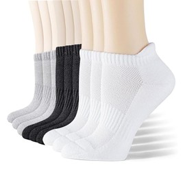 ZAKASEA 9 Pares Calcetines Deportivos para Hombre y Mujer, Calcetas Antideslizantes Duradero, Calcetines de Corte Bajo Transpirable, Tobilleros de Algodón, Algodon Transpirables