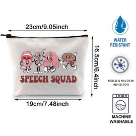 Funny Speech Squad Makeup Bag SLP Gift Speech Language Pathologist Cosmetic Bag Speech Therapy Gift SLPA AAC Survival Kit (canvas, SPEECH SQUAD)
