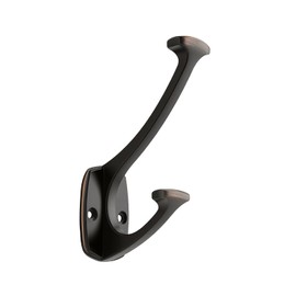 HARPOON Double Prong Decorative Wall Hook | 3 Pack Oil Rubbed Bronze Hook for Coat, Hats, Backpacks, Bags | Hooks for Bathroom, Bedroom, Closet, Entryway, Laundry Room, Office