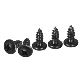 DTGN #7x3/8" Phillips Pan Head Self-tapping Screw - 100Pack - Black Oxide 304 Stainless Steel Sheet Metal Screws Wood Screws