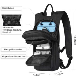 Wiserset Hydration Backpack with 3L TPU Bladder, Tactical Molle Backpack for Men and Women, Lightweight and Durable, Hydration Pack for Hiking, Cycling, Running and Climbing, Black