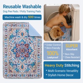 Washable Pee Pads for Dogs and Cats, 2 Pack Reusable Incontinence Dog Pee Pads 48"x36", Super Absorbent Waterproof and Leakproof Puppy Training Pad, Pet Potty Pad for Whelping Crate, Planpan & Kennel