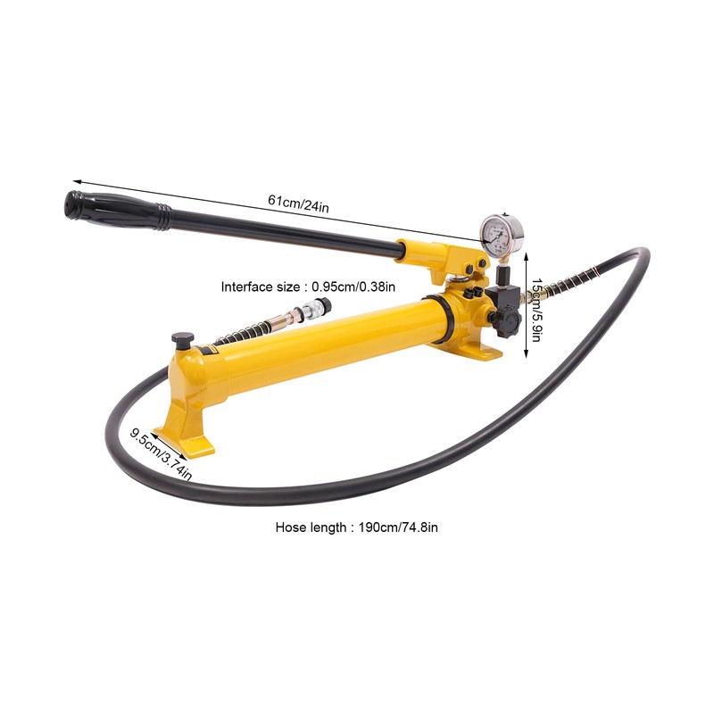Manual Hydraulic Pump CP-700, Hydraulic Hand Pump with Pressure Gauge,