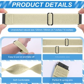 Relting Compatible with 16mm 18mm 19mm 20mm 22mm 24mm Watch Bands Quick Release Replacement Wristband,Adjustable Stretchy Nylon Solo Loop Straps Fabric Braided Sport Elastic Bands for Men Women