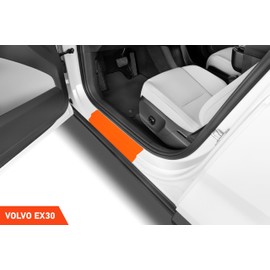 Luxshield Car Door Sill Protector for Volvo EX30 416 I 2023-2024 - Protective Film Car Door Accessories Trim Paint Protection Film Carbon Black