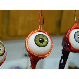 Dead Head Props Ripped Out Eyeball Hooked Ornament (Green)