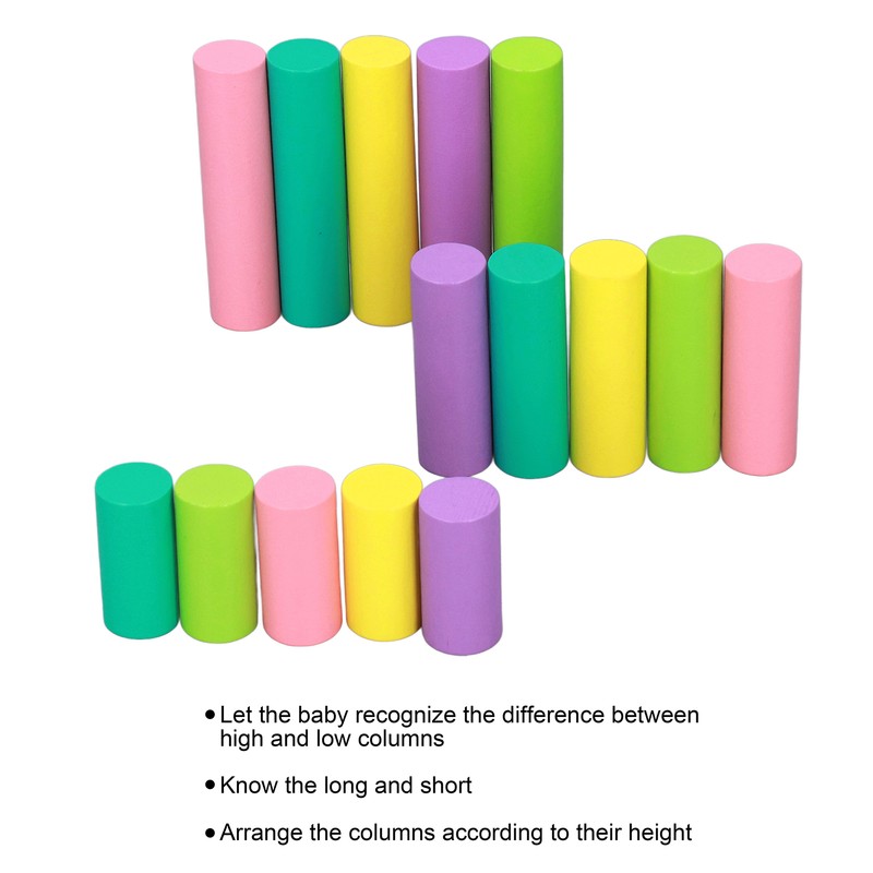 Wooden Tower Stacking Game Wooden Montessori Building Blocks Educational Desktop