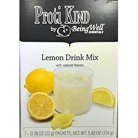 Proti King Powdered High-Protein Drink Mix - 7 Servings - 15 g Protein per Serving - Only 70 Calories - Keto Freindly - 1g NET Carbs (Lemon, One box - 7 Servings)