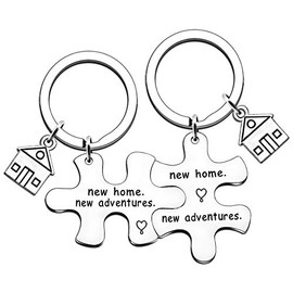 JMIMO New Home Gifts New Home New Adventures Keyring Couple First Home Keychains Housewarming Gifts for Relatives and Friend