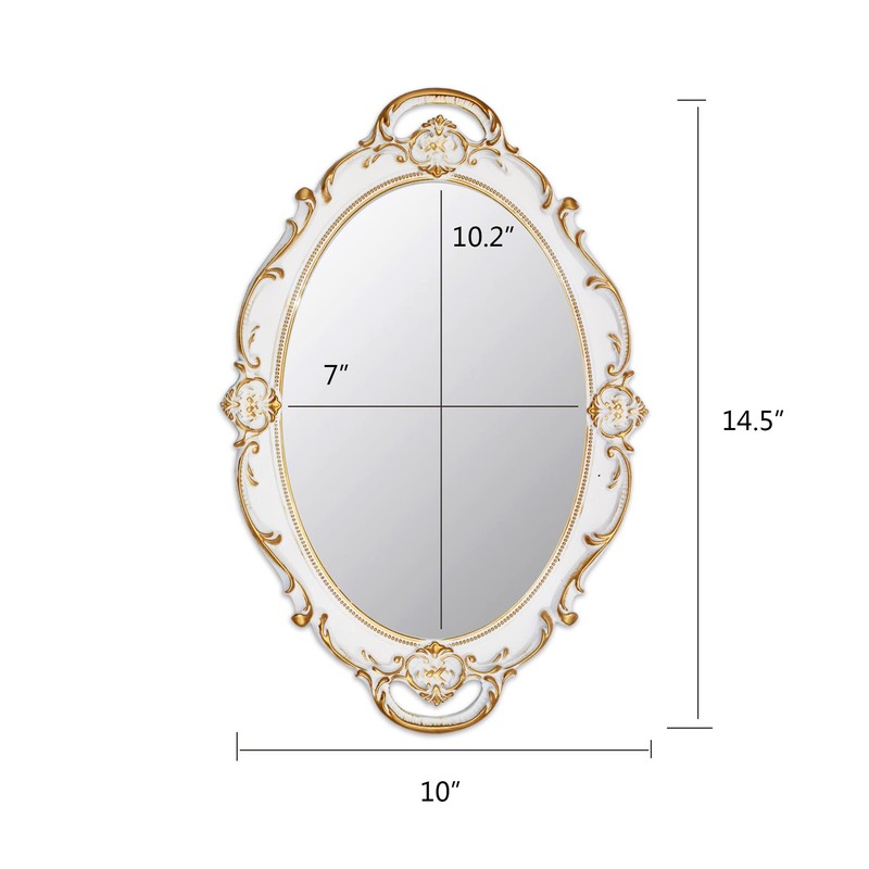 Eaoundm 36,8 x 25,4 cm ovaler dekorativer Wandspiegel im Vintage-Stil