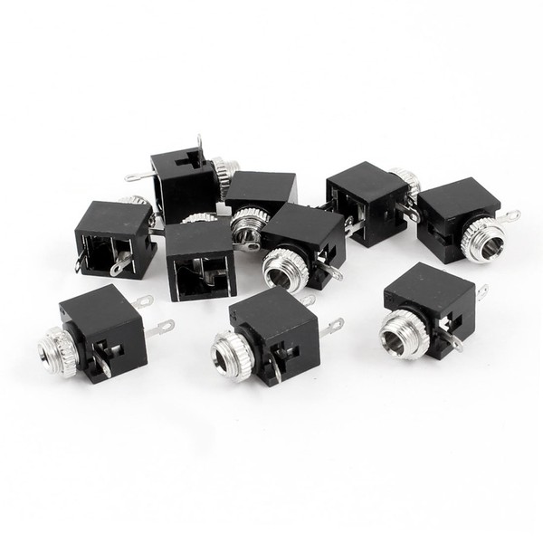 uxcell Mono Jack Board Mount Adapter DIP 3 Pin 3.5mm