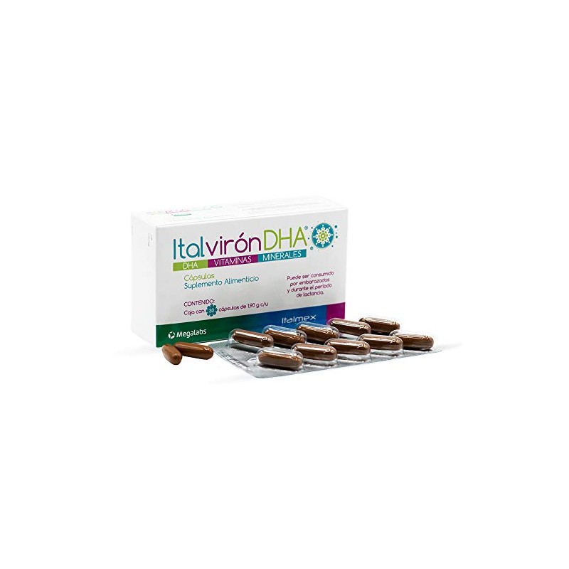 Italvirn DHA Suplemento Alimenticio con DHA de Origen Vegetal Vitaminas