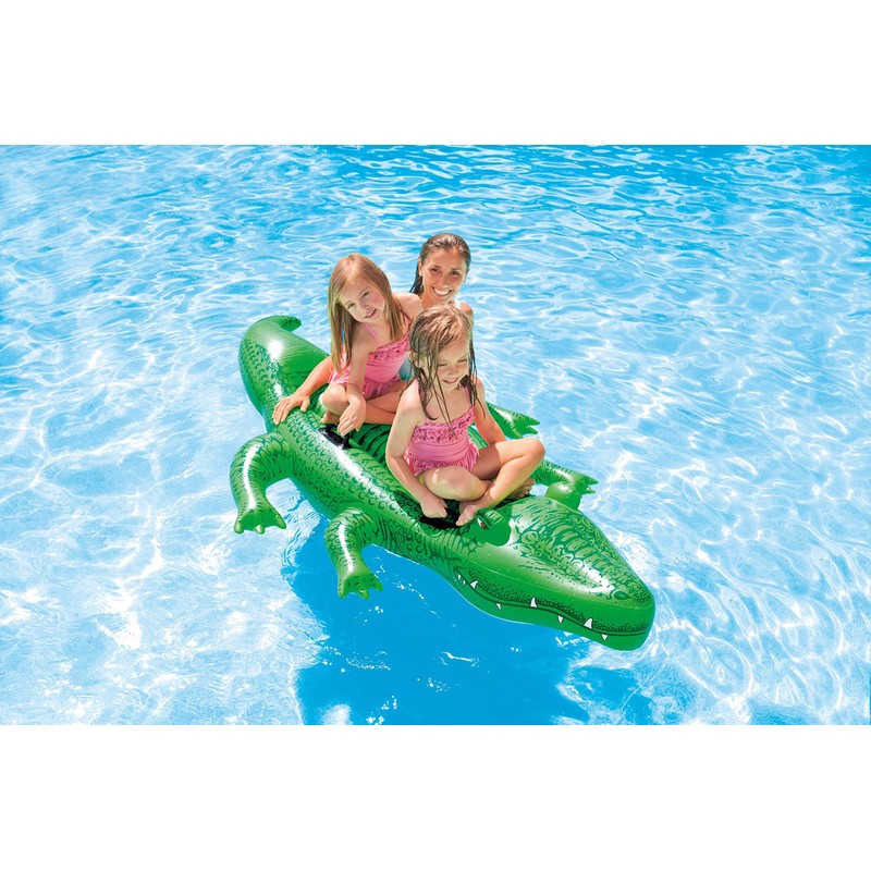 INTEX Giant Gator Inflatable Pool Float: Animal Pool Toy for