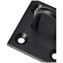 Merriway BH04490 8mm Heavy Duty Steel Staple on Plate for Chain etc, 50x50mm - Black Steel