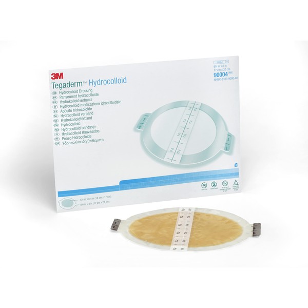3M™ Tegaderm™ Hydrocolloid Dressing, 90004, 5-1/2 IN x 6-3/4 IN, Overall size 6-3/4 IN x 8 IN