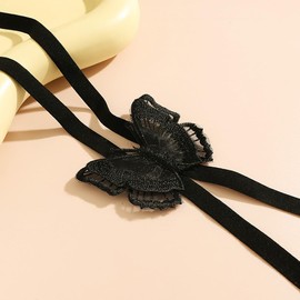 Miaband Lace Butterfly Leg Wraps Black Leg Garter Elastic Bell Leg Garter Hosiery Accessories for Women