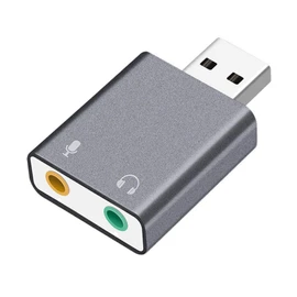 USB Audio Converter Adapter, External Sound Card Non-Powered Earphones, USB 3.5mm Mini Jack Audio Interface Supports Headphone Output/Microphone Input No Driver Required, Supports