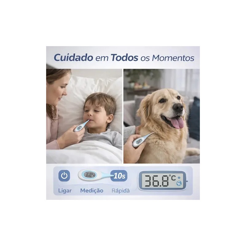 Termómetro Edge Slim Retroiluminado De Contacto Flexible Azul