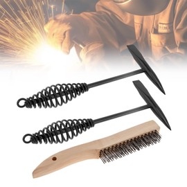 Omninmo Welding Chipping Hammer with Coil Spring Handle for Welding, Cone and Vertical Chisel, with Wire Brush (2pcs Welding Chipping Hammer with 1pc 10"" Wire Brush)