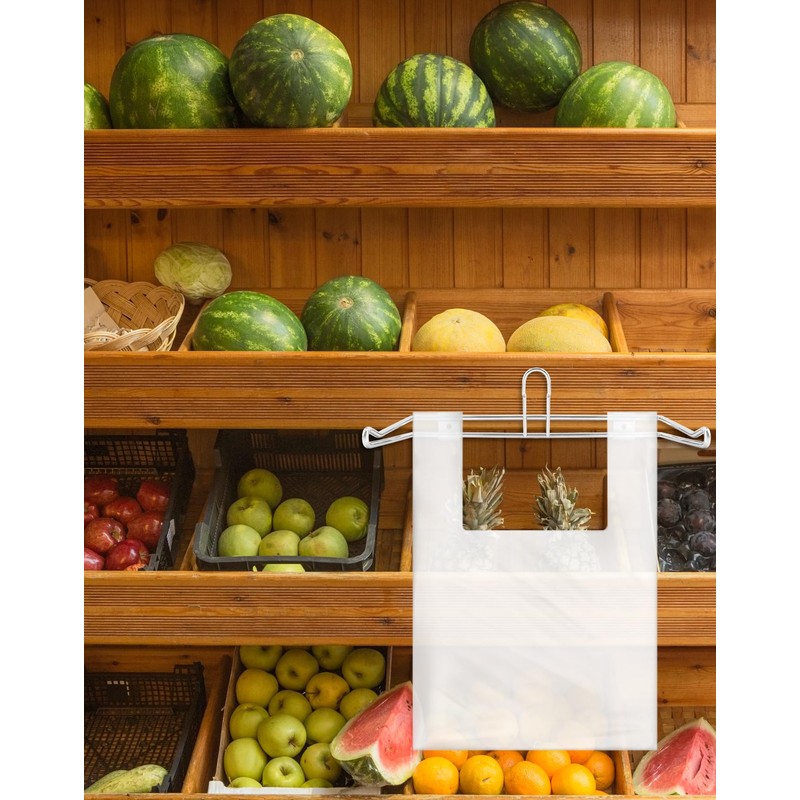 QWORK 2-Pack T-Shirt Bag Rack Wall Mount, Chrome-Plated Metal T-Shirt