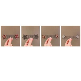 Leadigol Invisible Extra Hair Holder Fixed Combs Fashion Bow U Shape Hair Styling Comb Cute Headwear Daily(A)