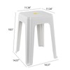 Hespama 18.5 Inch Square Plastic Stool Chair, White Classroom Stools